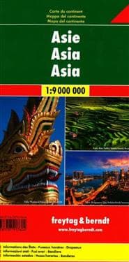 Asia Map, Pleated Physical/Political 1: 9 000 000