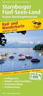 Starnberg Five Lakes Region, cycling and hiking map 1:50,000