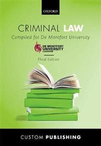 Criminal Law De Montfort University