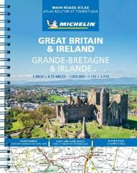 Great Britain & Ireland Main Roads Atlas (A4-Spiral, English-French) 2025