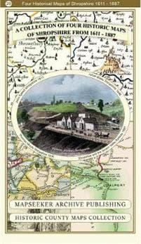 Shropshire 1611 - 1836 - Fold Up Map that features a collection of Four Historic Maps, John Speed's County Map 1611, Johan Blaeu's County Map of 1648, Thomas Moules County Map of 1836 and a Map of the