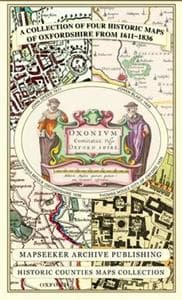 Oxfordshire 1611 - 1836 - Fold Up Map that features a collection of Four Historic Maps, John Speed's County Map 1611, Johan Blaeu's County Map of 1648, Thomas Moules County Map of 1836 and a Plan of O