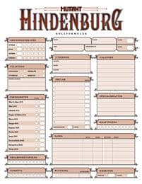 Mutant: Hindenburg. Rollformulärsblock