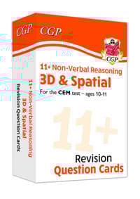 11+ CEM Revision Question Cards: Non-Verbal Reasoning 3DSpatial - Ages 10-11