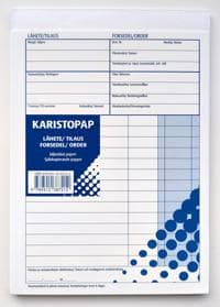 Lähete/tilauslomake A5 (10 kpl/pkt, viivoilla, 50 lehteä/nide, jälj.pap.)