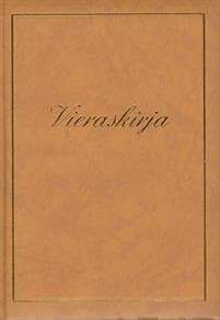 Vieraskirja (B5, teksti+kehys, ruskea, pehmeäk., 288 sivua)