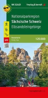 Saxon Switzerland national park region, hiking map 1:25,000