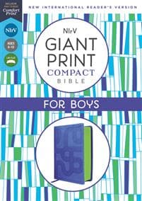 NIrV, Giant Print Compact Bible for Boys, Leathersoft, Blue, Comfort Print