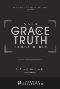 NASB, The Grace and Truth Study Bible, Premium Goatskin Leather, Brown, Premier Collection, Black Letter, 1995 Text, Art Gilded Edges, Comfort Print