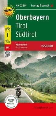 Upper Bavaria, motorcycle map 1:250,000, freytagberndt