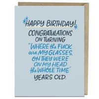 6-Pack EmFriends Where Are My Glasses Years Old Birthday Cards