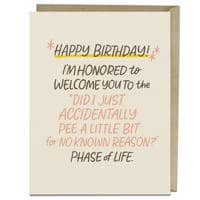 6-Pack EmFriends Accidentally Pee Years Old Birthday Cards
