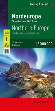 Northern Europe - Scandinavia, Baltic countries road map 1:2