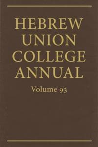 Hebrew Union College Annual Vol. 93 (2022)
