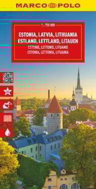 Estonia, Latvia, Lithuania  - Marco Polo Road map