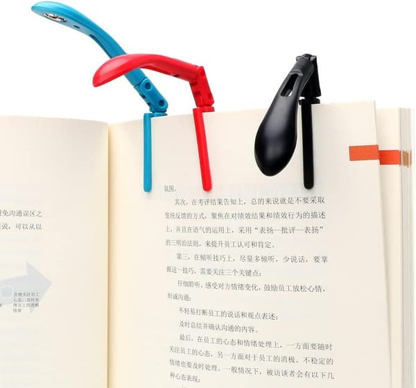 Boklampe - Leselampe / LED-lampe med Klemme - Lampe til Bok