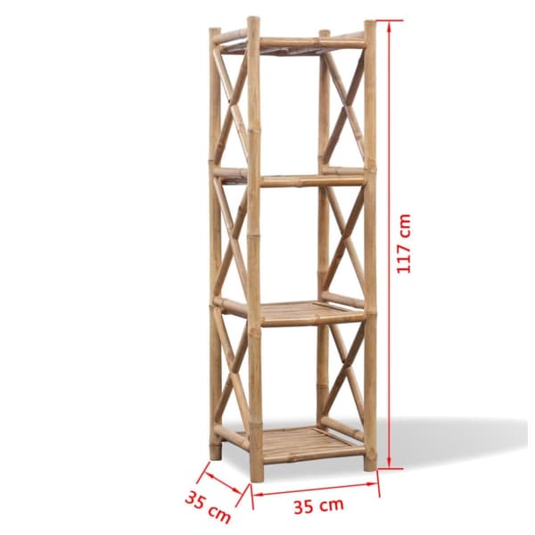 vidaXL Bambuhylly 4 tasoa neliö