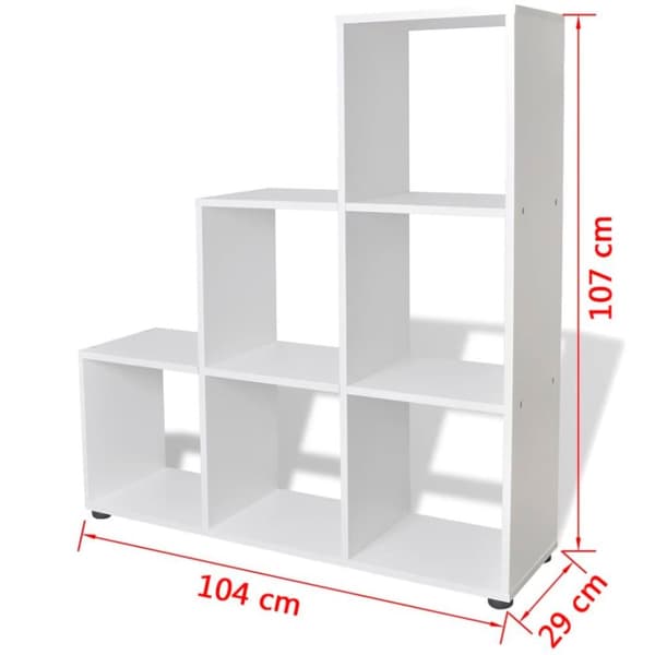 vidaXL Bokhylle 107 cm hvit