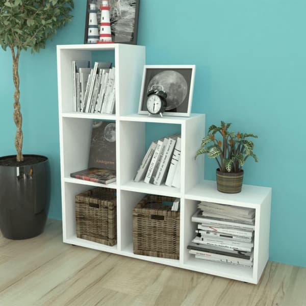 vidaXL Bokhylle 107 cm hvit