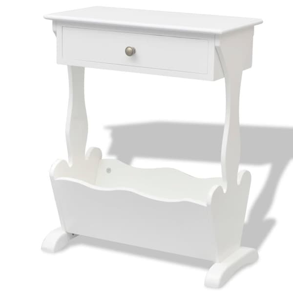 vidaXL Magasinstativ Melrose hvit