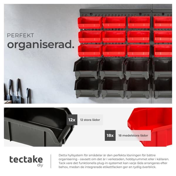 Väggpanel med sortimentbackar - svart