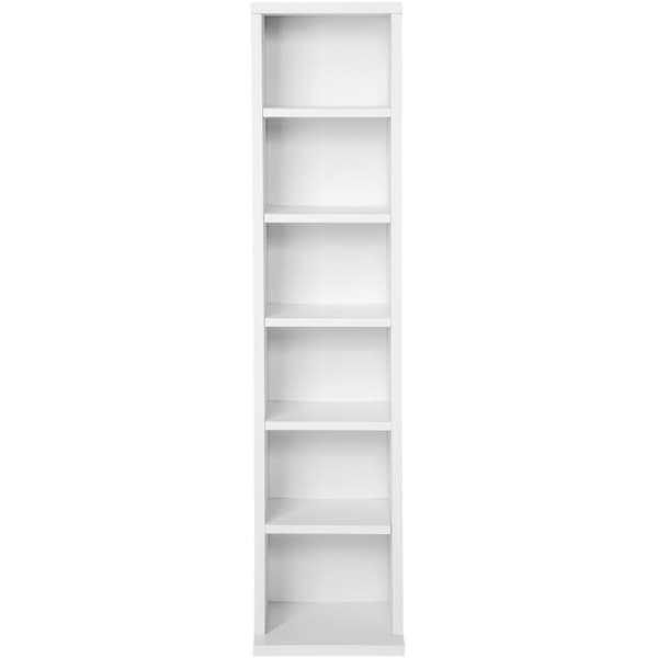 Reol med 6 hylder til 102 CD'er 90x21x20cm - hvid