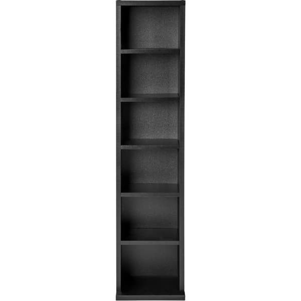 Reol med 6 hylder til 102 CD'er 90x21x20cm - sort