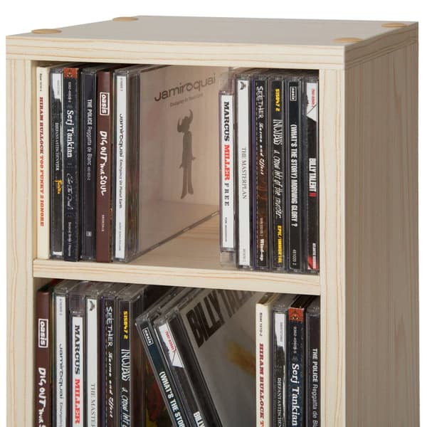 Reol med 6 hylder til 102 CD'er 90x21x20cm - bøg