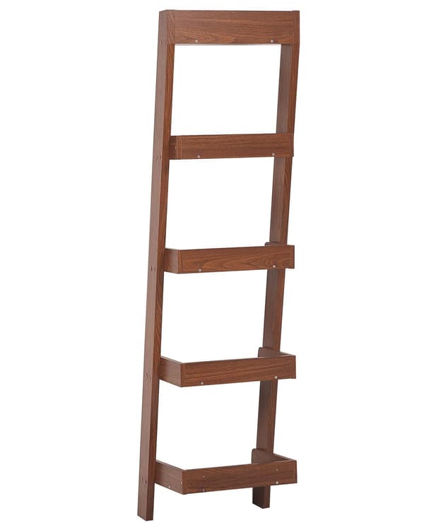 Steghylla Mörkt trä Bokhylla 4 våningar Skandinavisk Minimalistisk design