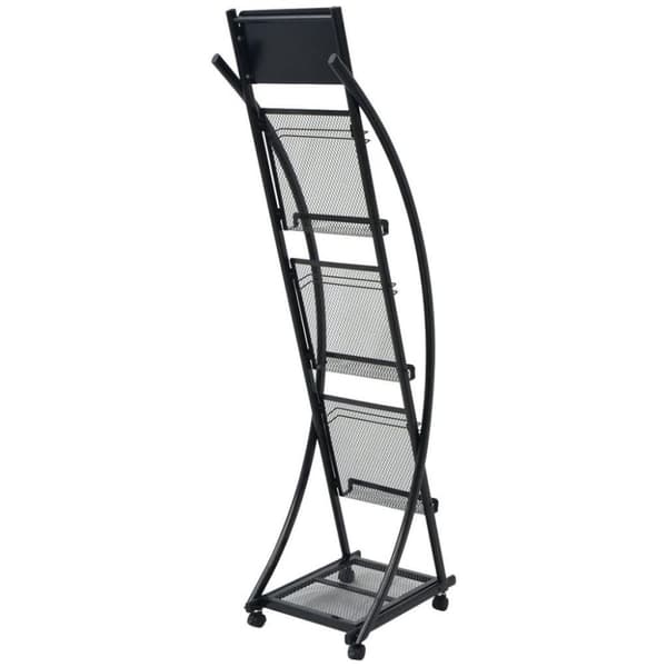 vidaXL Tidningsställ 40x32x131 cm svart A4