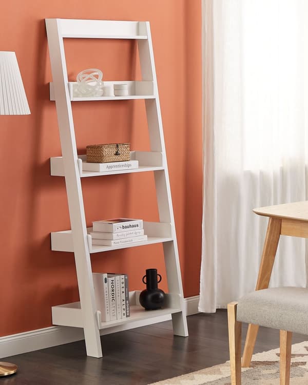 5-vånings Steghylla Vit Bokhylla Display