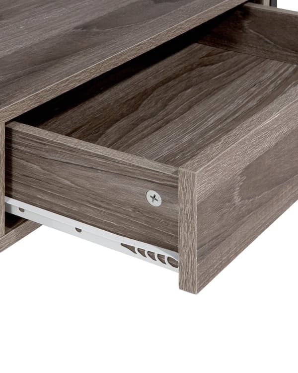 Konsolbord TV Bänk Taupe Trä och Metall 3 Hyllor 1 Låda Hemmakontor Möbler Modern Stil
