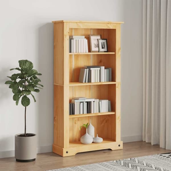 vidaXL Kirjahylly 4 tasoa Meksikon mänty Corona Range 80x29x150 cm
