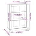 Miniatyrbilde 8 av 9: vidaXL Bokhylle med 3 hyller meksikansk Corona-stil furu 80x29x100 cm