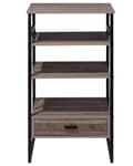Pikkukuva 5 / 11: Kirjahylly ruskeanharmaa lastulevy musta metalli 56 x 51 x 101 cm laatikolla 3 hyllyllä industriaalinen tyyli