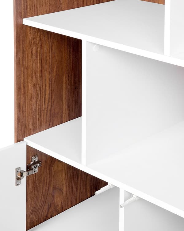 Kirjahylly tumma puu/valkoinen 79 x 182 x 40 cm MDF-levy lakattu matta kaapit 5-tasoa