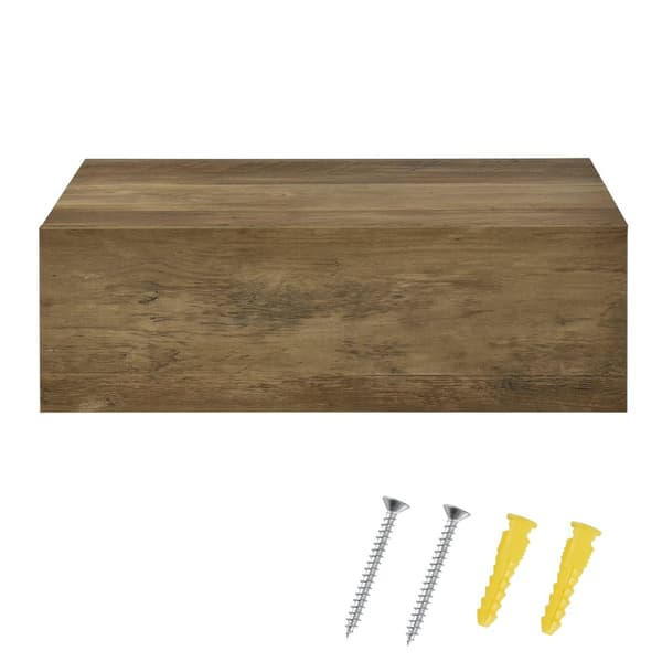 Hylla Sidensjö med låda set om 2 träimitation 46x30x15cm [en.casa]®
