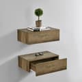 Miniatyrbillede 1 af 7: [en.casa]® Hylde/aflastningsbord Grethe sæt - 2 dele - med skuffe - 46x30x15cm - træ udseende