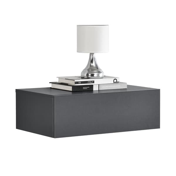 [en.casa]® Hylde/aflastningsbord Grethe - med skuffe - 46x30x15cm - mørkegrå