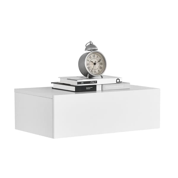 [en.casa]® Hylde/aflastningsbord Grethe - med skuffe - 46x30x15cm - hvid matt