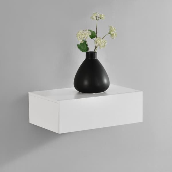 Hylla Sidensjö med låda 46x30x15cm vit matt [en.casa]®