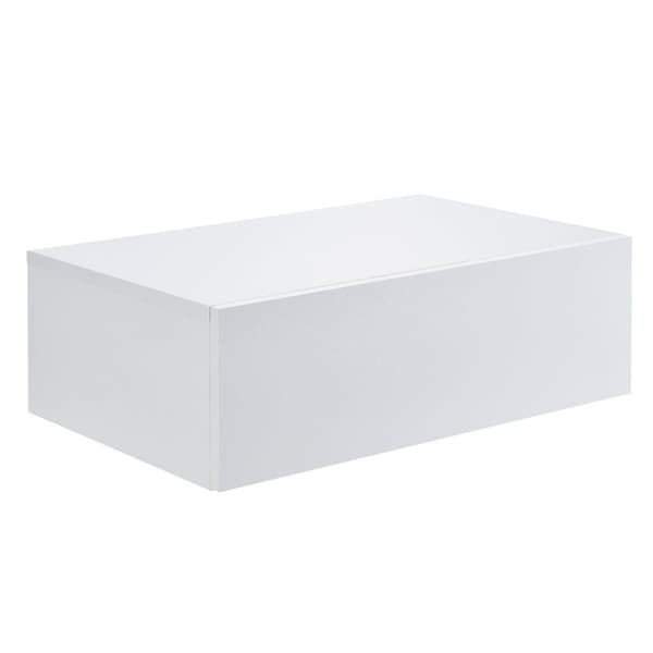 Hylla Sidensjö med låda 46x30x15cm vit högglans [en.casa]®