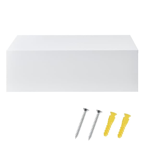 Hylla Sidensjö med låda 46x30x15cm vit högglans [en.casa]®
