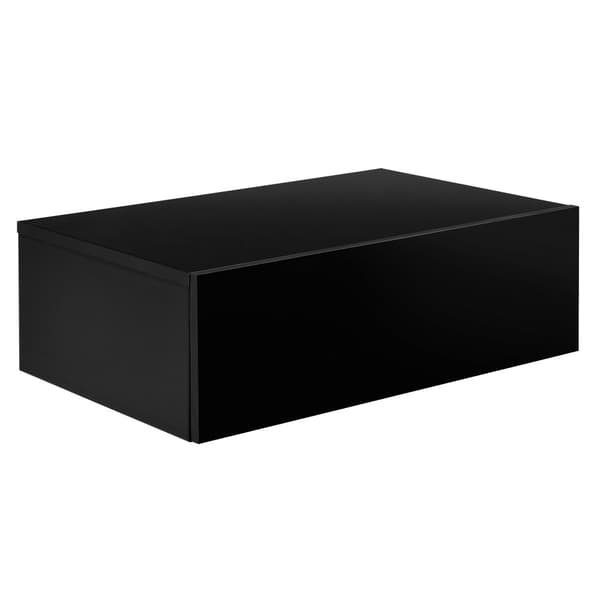 Hylla Sidensjö med låda set om 2 svart högglans 46x30x15cm [en.casa]®