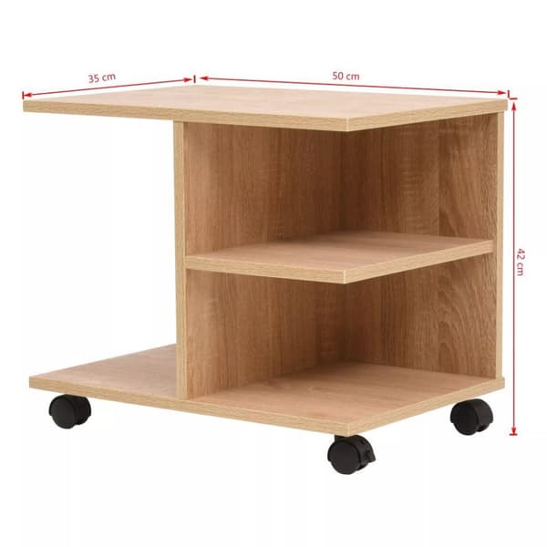 vidaXL 245724  Hylly pyörillä 50x35x42 cm tammi