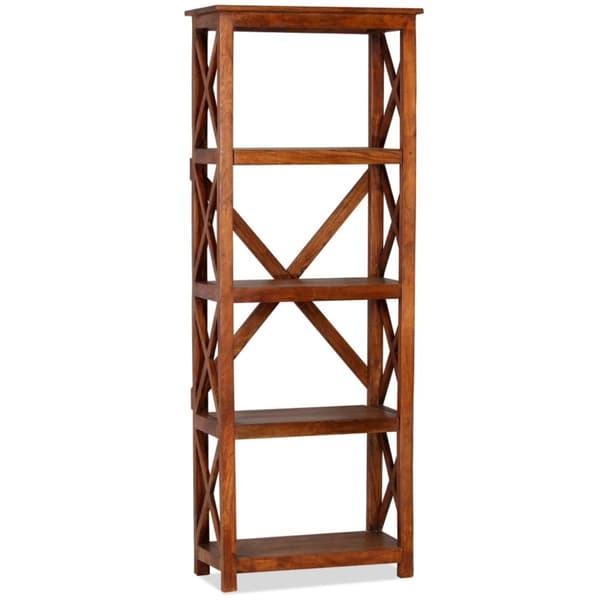 vidaXL Bogreol/reol 60x30x160 cm massivt akacietræ med honningfinish change