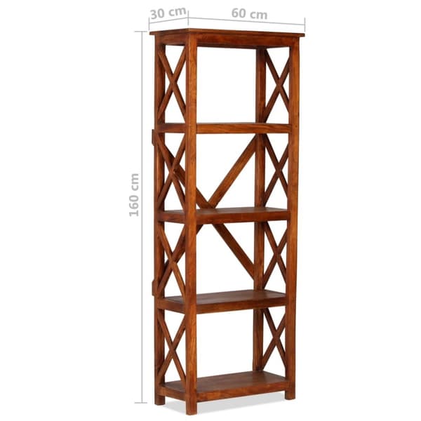 vidaXL Bogreol/reol 60x30x160 cm massivt akacietræ med honningfinish change