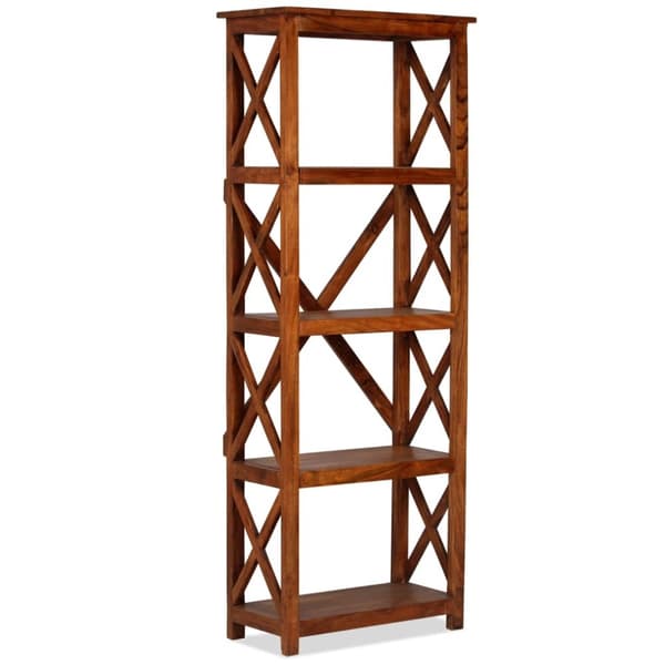 vidaXL Bogreol/reol 60x30x160 cm massivt akacietræ med honningfinish change
