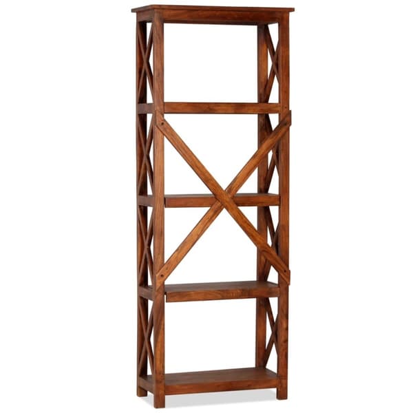 vidaXL Bogreol/reol 60x30x160 cm massivt akacietræ med honningfinish change