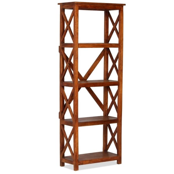 vidaXL Bogreol/reol 60x30x160 cm massivt akacietræ med honningfinish change